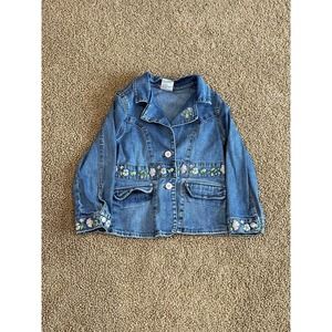 Levi’s Jeans For Girls Denim Jacket Flower Embroidered Size 6x Used